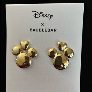 Disney Gold Stud Earrings Baublebar NEW